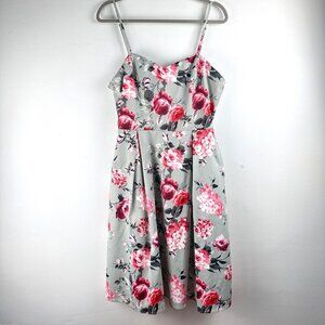NWOT Boutique 1861 Floral A-line Cocktail Dress Rose Green Pockets Sz XL